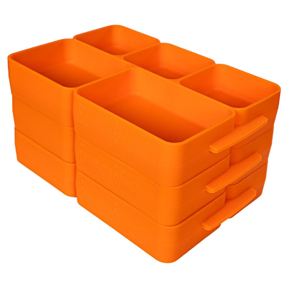 VersiFlex Flexible Silicone 5-Compartment Food Tray, Orange